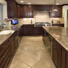 Tan Kitchen Floor Tile Dark Cabinets With Tile Floor Design Ideas Pictures Remodel And Kitchen Flooring Kitchen Cabinets Makeover Kitchen Floor Tile