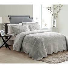 Luxlovery boho black comforter set king farmhouse bedding comforter set aztec bohemian folkloric comforter art pattern quilts cotton soft breathable white striped geometric quilts cozy comforter set. Vcny Westland Plush Quilted Bedspread Set Farmhouse Bedding Sets Bed Spreads Bedspread Set