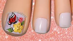 Uñas decoradas en rayado azul y blanco para variar de lo clásico. Cool Unas Decoradas Pies Fucsia Jagannath Blogs