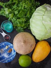 Spoon about 1/4 cup slaw mixture onto each of 8 warm tortillas; Mango Jicama Slaw Caroline S Cooking