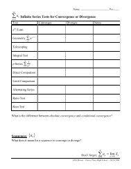 Infinite Series And Tests For Convergence