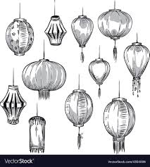 Set Of Chinese Lanterns Hand Drawn Download A Free Preview Or High Quality Adobe Illustrator Ai Eps Pdf An Chinese Drawings Lantern Drawing Chinese Lanterns