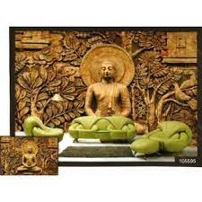 3d Golden Meditation Buddha Wall Mural Buddha Wall Art Tile Wall Art Mural Art