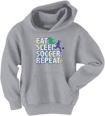 Hoodies Threadrock Big Boys Eat Sleep Soccer Repeater Youth Hoodie Sweatshirt