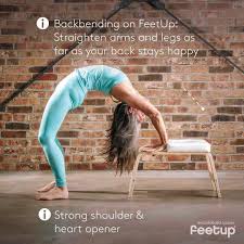 A Full Wheel Is Not In For You Yet Then Our Feetup Is Just The Right Tool It Perfectly Supports You In Your Backbends Hard Yoga Types Of Yoga Yoga Help
