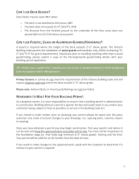 Guidelines for building guardrails on balconies, decks, landings, stair landings: Https Www Stthomas Ca Userfiles Servers Server 12189721 File City 20hall Planning 20and 20building 20services Building 20services Deck 20guide Pdf