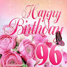One beautiful rose with dew drops for her birthday. Beautiful Roses Butterflies 96 Years Happy Birthday Card For Her Download On Funimada Com
