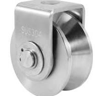 2 Inch V Type Pulley Roller 304 Stainless Steel Sliding Gate Wheel Bearing  for Material Handling and Moving