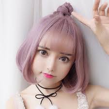 See more ideas about korean bangs, korean hairstyle, hair styles. Wig Short Hair Korean Air Bangs Grandma Gray Bobo Head Fluffy Face Repair Pear Inside Buckle Curl Set Hair Extensions Wigs Health Beauty Chinese Online Shopping Mall At Unbeatable