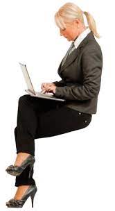 Cutout Woman Sitting Laptop People Png People Cutout Vector Illustration People