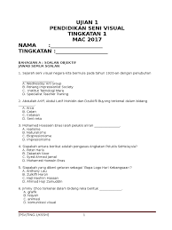 Lukisan hitam putih untuk soalan pendidikan seni. Soalan Psv Kssm Ting 1