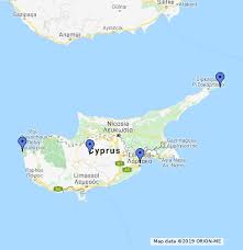 Cipru, a treia insulă ca mărime din marea mediterana, după sicilia și sardinia, este localizata în estul marii mediterane în sudul turciei. Cyprus Google My Maps