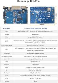 Check spelling or type a new query. Amazon Com Banana Pi Bpi R64 Smart Wifi Router High Speed Wireless Router Dual Band 5 Gigabit Port With 1gb Ddr3 Based In Mediatek Mtk Mt7622 Soc Openwrt For Nas Vpn Server Bundle With Dual Band Wifi Module Electronics