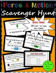 Force And Motion Scavenger Hunt For Middle And High School Students An Engaging Force And Motion Physical Science High School Physical Science Middle School