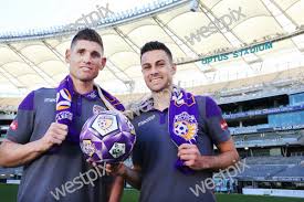 Perth Glory players Liam Reddy and Joel