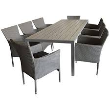 9tlg Sitzgruppe Gartengarnitur Terrassenmobel Gartenmobel Set Gartentisch 205x90cm Polywood Tischplatte Grau Gartenmobel Gartenmobel Sets Terrassenmobel