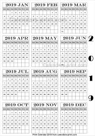 Calendar 2019 Pdf Download Free Calendars To Print Print Calendar Free Calendar Template
