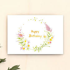 Geburtstagskarte Happy Birthday Aquarell Blumen Kranz Handlettering Handgemacht Geburtstag Freundin Gluckwunsch In 2020 Happy Birthday Posters Happy Paintings Happy Birthday Lettering