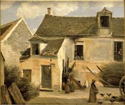 Jean Baptiste Camille Corot Cour D Une Maison De Paysans Aux Environs De Paris Images D Art Paris Dessin Ecole De Barbizon Museum Paris