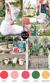 We've designed more than 45 spring wedding color schemes so you can find the best match for your big day. Garden Wedding Ideas Coral And Raspberry Wedding