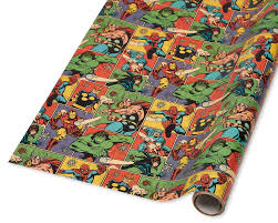 Avengers Comic Christmas Wrapping Paper 40 Total Sq Ft American Greetings