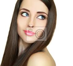 Die hauptsache ist, die richtigen mittel entsprechend der art der haut zu wählen und dem ereignis zu entsprechen, das du gehst. Schone Make Up Frau Mit Braunen Haaren Und Blauen Augen Iso Leinwandbilder Bilder Teint Gesichts Brunette Myloview De