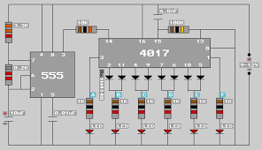 It switches on/off a white led or electrical appliances through claps. Knight Rider Lights Project 555 Timer Circuits