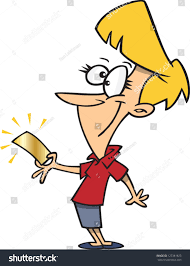 Vector Illustration Cartoon Woman Holding Golden Stock Vector ...