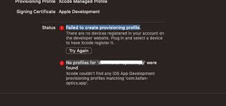 Ios App Failed To Create Provisioning Profile Stack Overflow