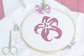 The art of stitch fabric: Free Purple Flower Cross Stitch Pattern Craft With Cartwright
