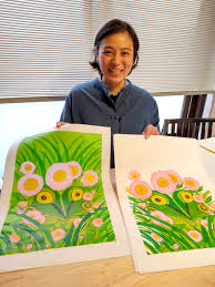 たけがみたえさん来社 | 絵本館