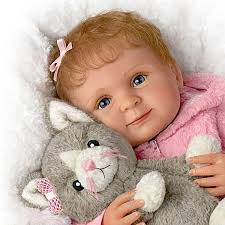 So Truly Real Zoe Lifelike Baby Doll With Pink Sherpa Outfit And Plush  Kitten Doll Accessory