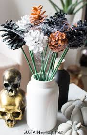Shop for pine cone decorations at bed bath & beyond. Making Pine Cone Flowers For Halloween Sustain My Craft Habit