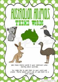 Australian Animals Theme Word Wall Cards Australian Animals Australia Animals Work With Animals
