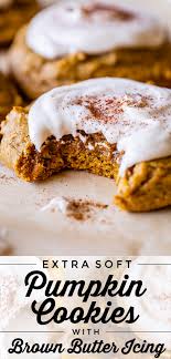 Soft Pumpkin Cookies With Brown Butter Icing From The Food Charlatan These Soft Pumpkin Cookies Taste Lik Soft Pumpkin Cookies Pumpkin Recipes Pumpkin Cookies