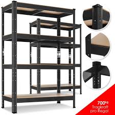 Finden sie das perfekte regal für ihre garage bei master regale. Masko Standregal Kellerregal Schwerlastregal 2er Set Bis 875 Kg Belastbar 5 Verstellbare Ablagen Mdf Platten Regal Aus Metall Steckregal Werkstattregal Keller Garage Online Kaufen Otto