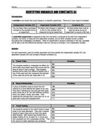 Independent and dependent variables practice worksheet answers from identifying variables worksheet, source:fallcreekonline.org. Worksheet Identifying Variables And Constants 3 Worksheet Set