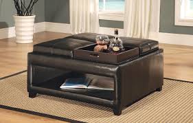 Madison park® lindsey tufted square cocktail ottoman taupe. Cocktail Storage Ottoman Espresso Four Tray All Top Cushions Convert To Trays 399 00 36 Leather Coffee Table Coffee Table Leather Ottoman Coffee Table