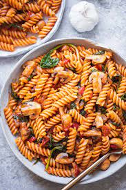 Spicy Vegan Mushroom Pasta Recipe Vegetarian Recipes Healthy Oil Free Vegan Recipes Vegetarian Recipes Dinner Healthy
