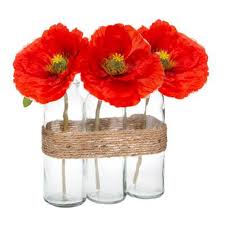 5pcs artificial flower bouquets orange red color artificial corn poppy flowers bouquets&papaver rhoeas&coquelicot bunches. Composition Florale Artificielle Coquelicot 23cm Rouge