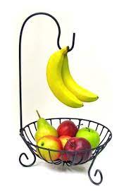 Chrome wire fruit bowl with banana hanger tree hook storage holder basket stand. 15 Banana Holders Ideas Banana Holder Banana Holder