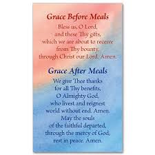 Catholic priests cook up easter dinner with grace. Grace Before And After Meals Prayer Card