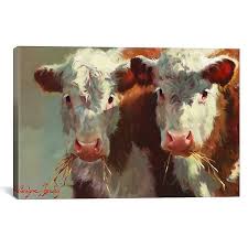 Cow Belles Canvas Art Print Cow Painting Gallery Wrap Canvas Canvas Art Prints
