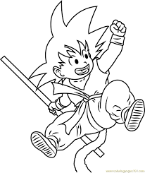 Goku coloring pages for kids. Jumping Goku Coloring Page For Kids Free Goku Printable Coloring Pages Online For Kids Coloringpages101 Com Coloring Pages For Kids