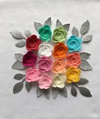 Hand Made Pink Felt 3d Flowers Roses Silver Glitter Leaves Sorbet Mix Felt Flower Crown Flower Headband Flower Garland Baby Headband By Cutzbothways On E