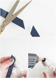 Gluhbirne Deko Schere Dunkelblaue Schleife Heissklebepistole Gluhbirne Ideen Basteln