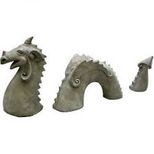 Lochness Monster Sea Serpeant 3 Pc Set Fiberglass Resin Statue Sculpture Statue Outdoor Statues