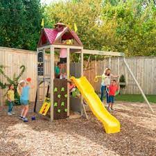 699 99 From 1199 99 Big Backyard Summerhill Wooden Play Centre Canadian Tire Wooden Playset Wooden Swing Set Swing Set