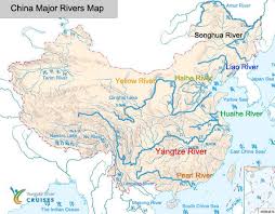 Physical map illustrates the natural geographic features of an area, such as the mountains and valleys. China River Maps Yangtze River Map Yellow River Map