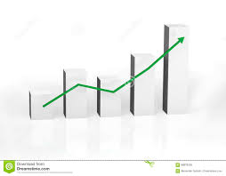 Bar Chart Showing Quantity Increasing Stock Illustration